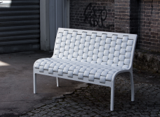 Banc public en porcelaine et metal de marc aurel par le craft